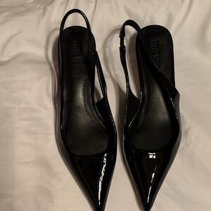 Steve Madden Glossy Black Slingback Heels